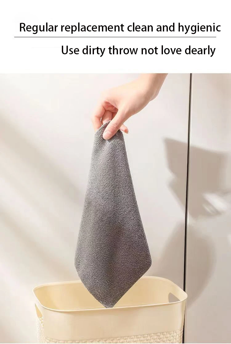 Custom Logo and Packing Multi-Purpose Absorbent Tear-Off Edgeless Microfibre Towel Roll Rag Kitchen Microfiber Cleaning Cloth