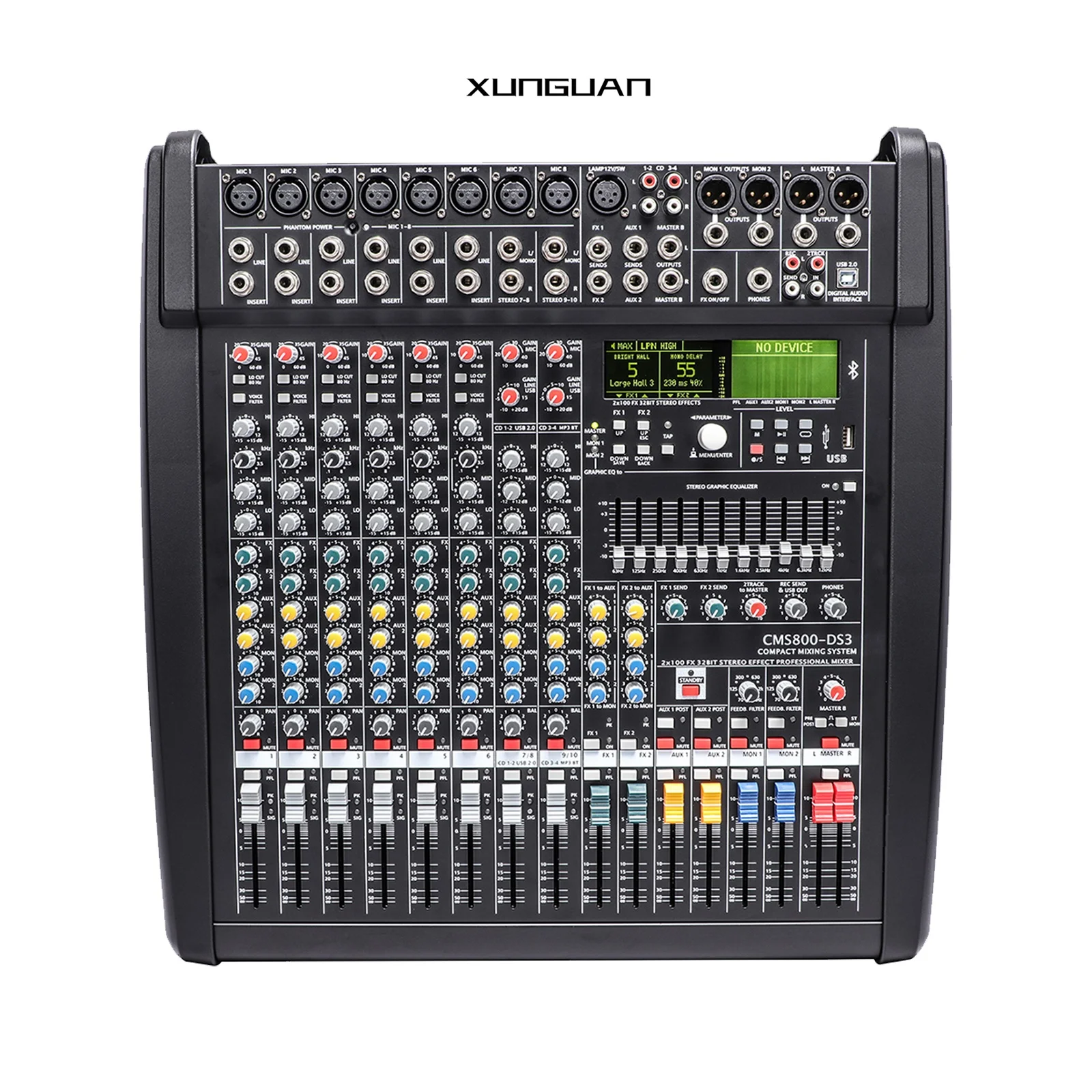 CMS800-DS3 Audio Mixer Bluetooth 8 Channel with 2 displays for Live Broadcast