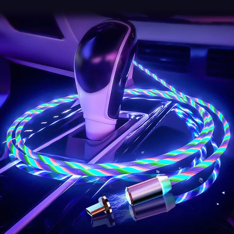  Оптовая продажа Магнитная быстрой штырьковые USB шнуры для зарядки и струящийся Свет Аксессуары мобильных телефонов кабели передачи