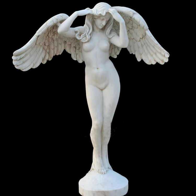 Refine Factory directly supply White marble angel and heart tombstone for graves