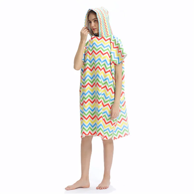 Alibaba supplier hooded beach towel changing robe poncho surf swimming poncho towel