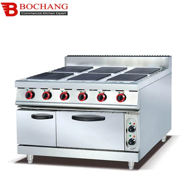 Hot Sale Stainless Steel Restaurant Cooker Commercial Electric Range With 6-Hot Plate with multi-function oven