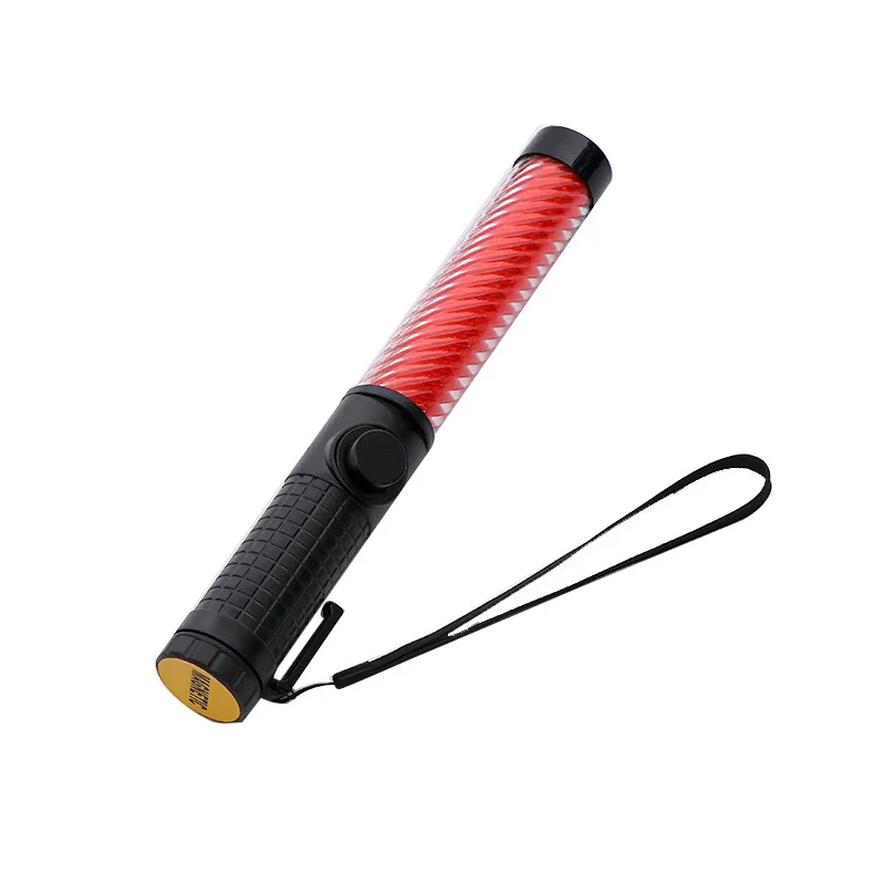 Battery/rechargeable warning flashing safety traffic wand led signal control guiding baton light wand Wrist Strap with whistle