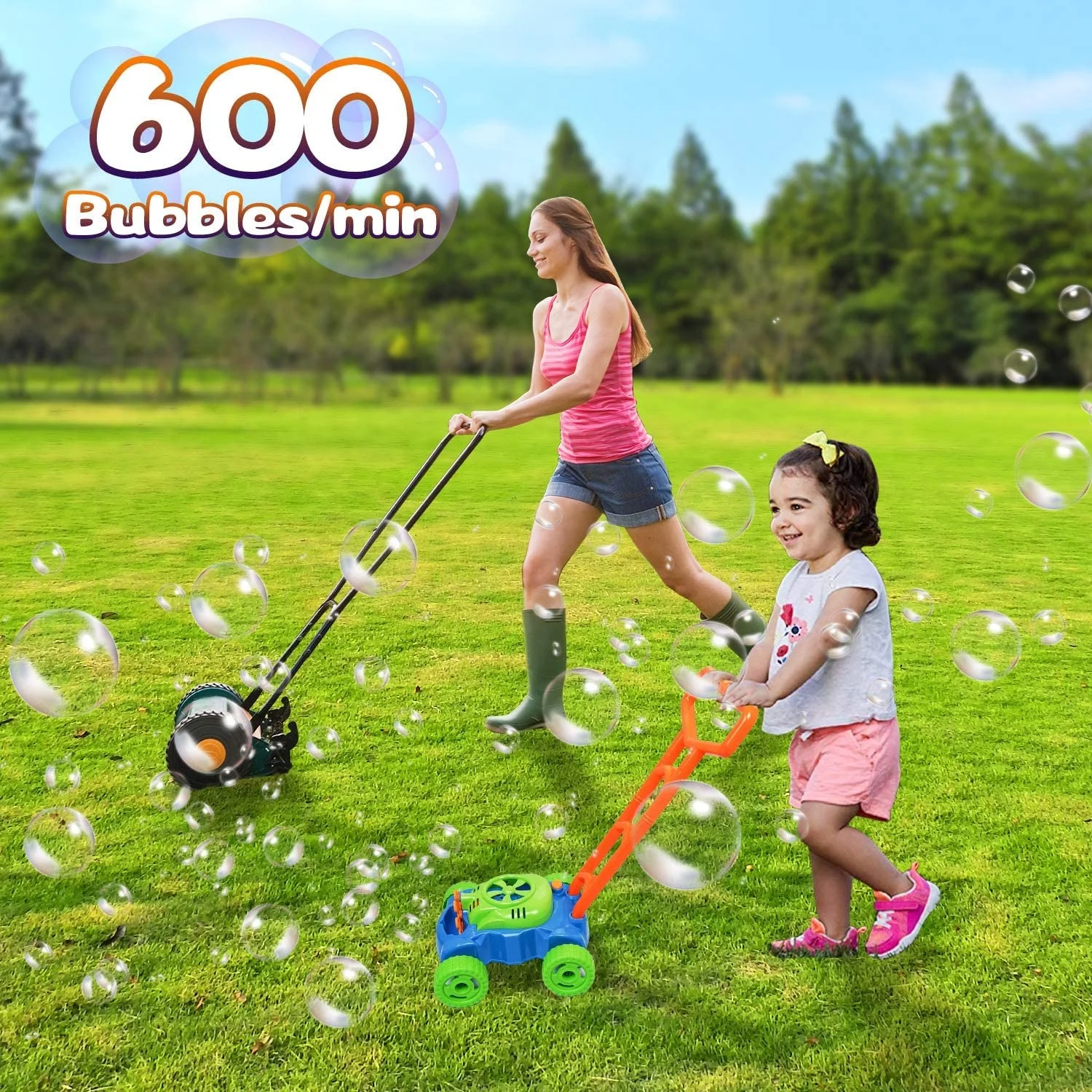 Bubble Machine Bubble Mower for Toddlers Kids Bubble Lawn Blower Machine Outdoor Toys Gifts Boys