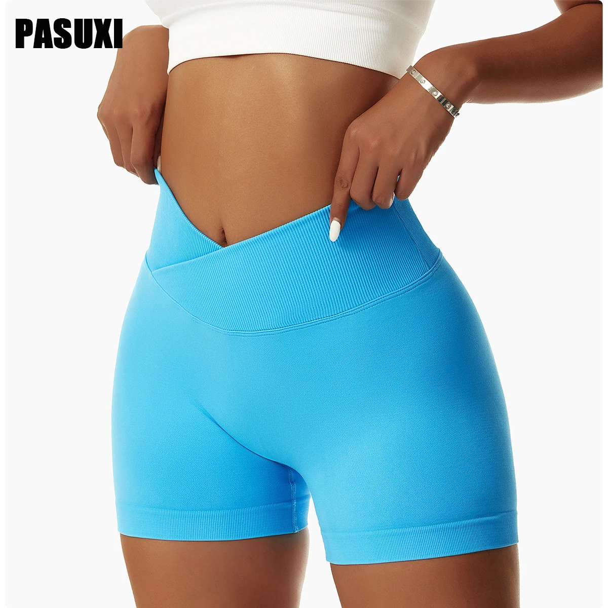 PASUXI Custom Women Active Wear Biker Shorts Women Gym Fitness Workout High Waist Yoga Shorts