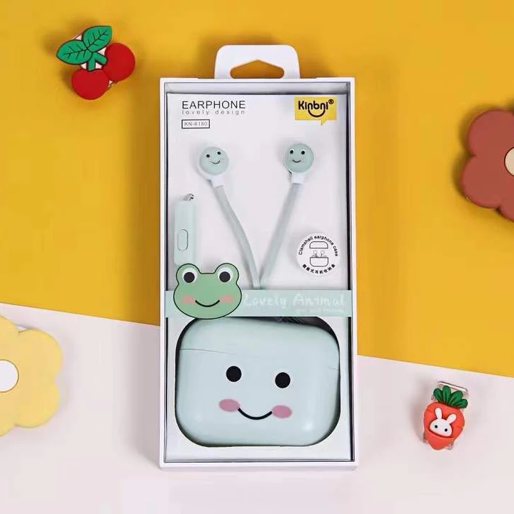 Cartoon Style Mini Cute Wired Sports Fitness Excursion Singing Listening To Music Video Call Safe And Durable Earphone  KN-6180