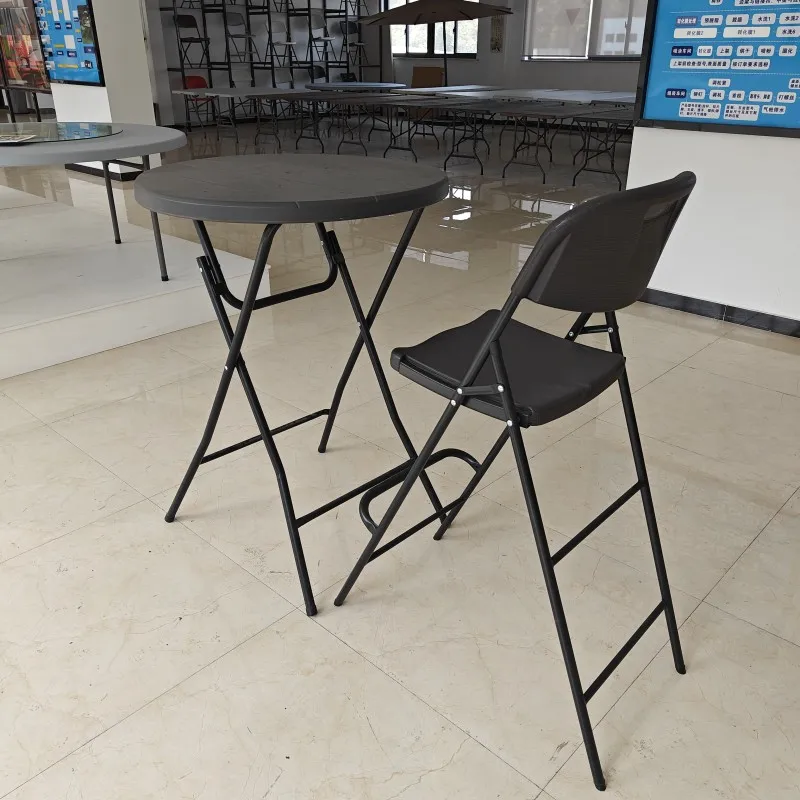 Cheap Outdoor Party bar  Folding Plastic White Round Cocktail Table