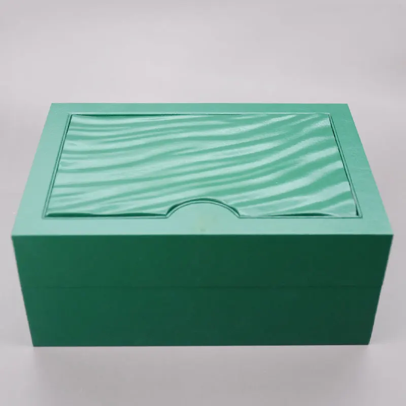 Роскошный высококачественный индивидуальный логотип зеленая искусственная кожа картон подарочная упаковка одинарная коробка для