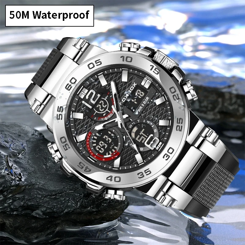 2024 LIGE 0033 Mens Sports Watches Waterproof Luminous Wrist Watch for Man Fashion Quartz Digital Top Brand Luxury Clock relojes