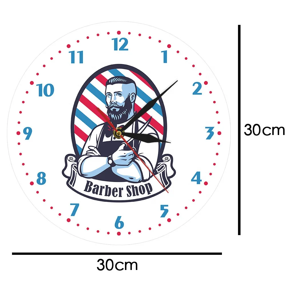 Wholesale Creative Color Painting Pattern Wall Clock Modern Beauty Hair Salon Clocks Watch for Home Barbershop Decor