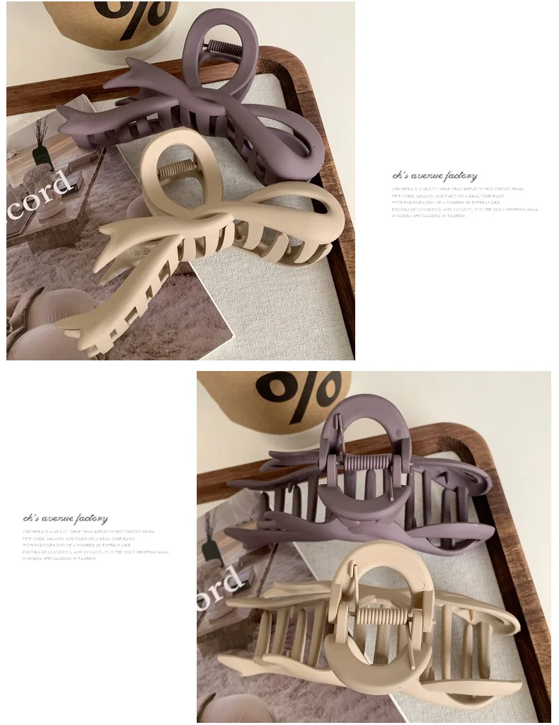 Yucat Wholesale Custom 11.8cm Korean Big Hair Clip Accessories Plastic Matte Bulk Hair Claw Clips For Thick Hair