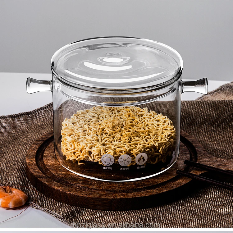 Hot sales!Chinese Factory Wholesale Glass Boiled Pot used on Direct-fired Stove for instant Noodle Pot Transparent Noodles  Bowl