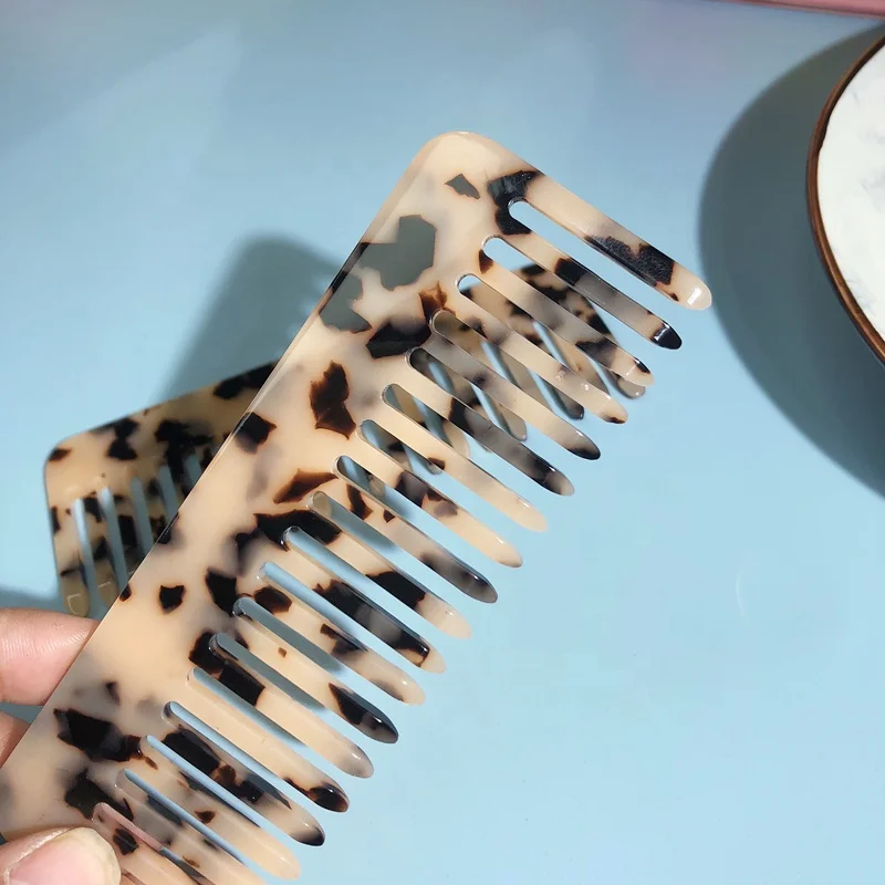 Wholesale High Quality Blonde Tortoise Shell Acetate Plastic  Hair Comb Brushes Hair Accessories Tools