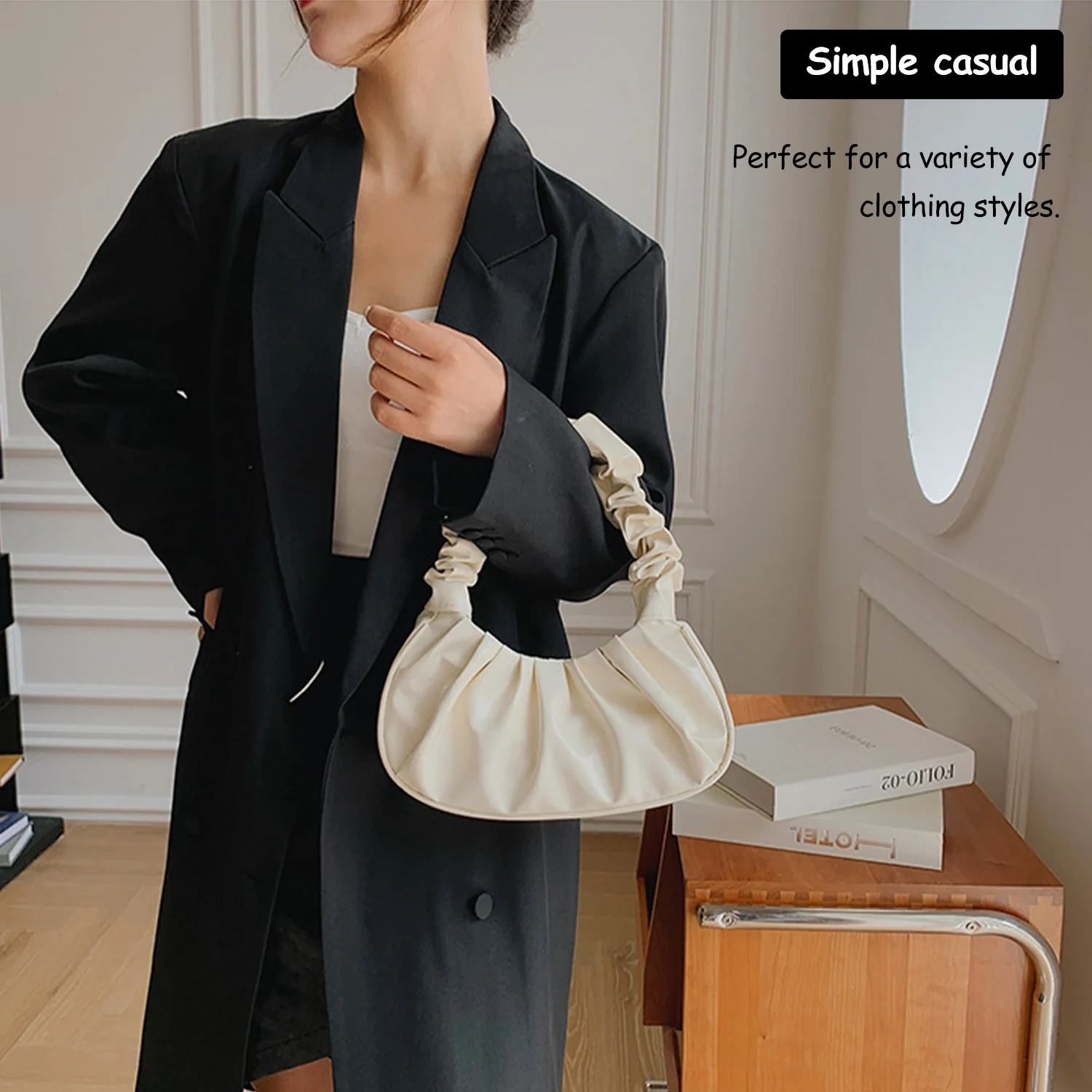 2023 Summer soft casual handbags fashion armpit bags ladies shoulder vintage bag female mini dumpling bag for women