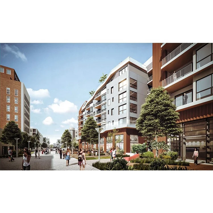 Дизайнерские 3d визуализация высокое качество 3D делает дизайн для развития недвижимости