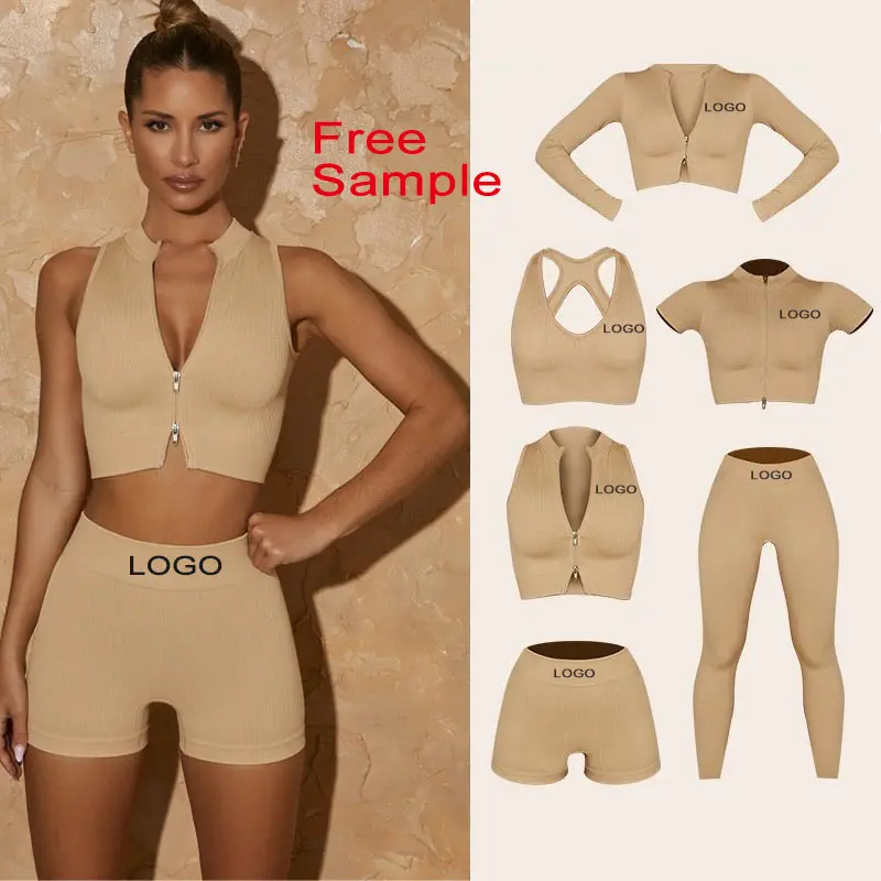 Compression Cotton Women Clothing Legging Two Piece Club Sports Bra And Custom Seamless High Waist Legging Set For Women 2022