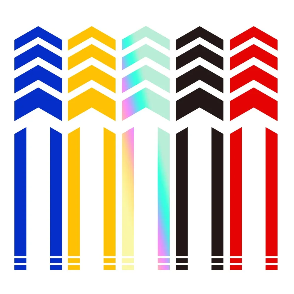 1pc Motorcycle Mudguard Sticker Fender Arrow Line Strip Reflective Waterproof Oilproof Tape Decal Accessory