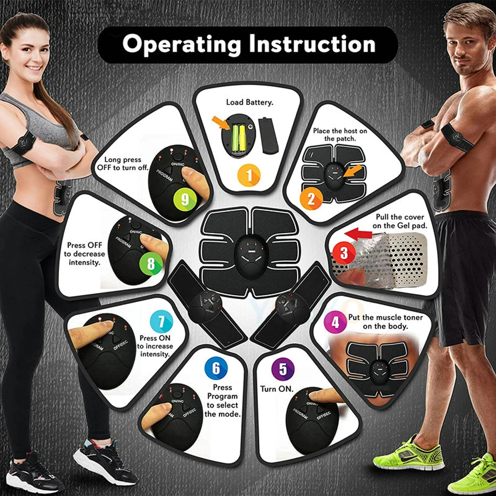 
Body Slimming Massage Dropshipping Electric EMS Wireless Muscle Stimulator Trainer 