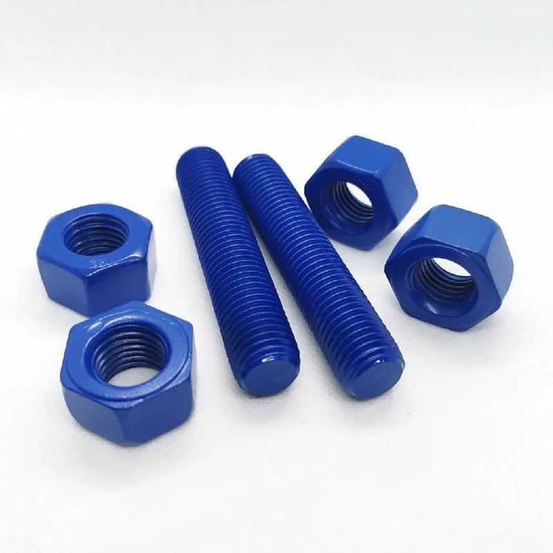 High tension carbon steel PTFE teflon ASTM A193 grade B7 L7 ASTM A193 B16 Stud Bolt with 2h nut