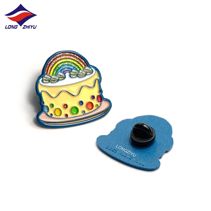 Shenzhen Longzhiyu 15Years Cheap Irregular Badge Manufacturer Bullion Badges Zinc Alloy Yellow And Red Colors Badge