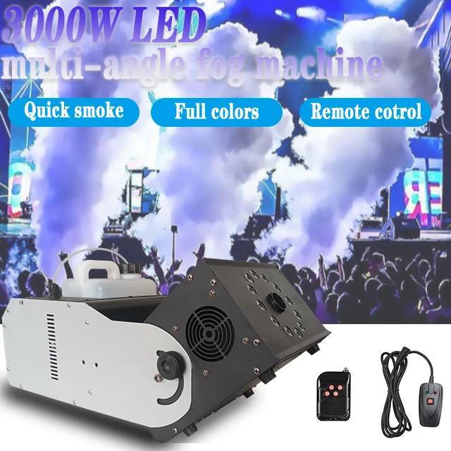 LED Stage Fog Machine  3000W Wireless Remote Smoke Machine For DJ Disco Stage