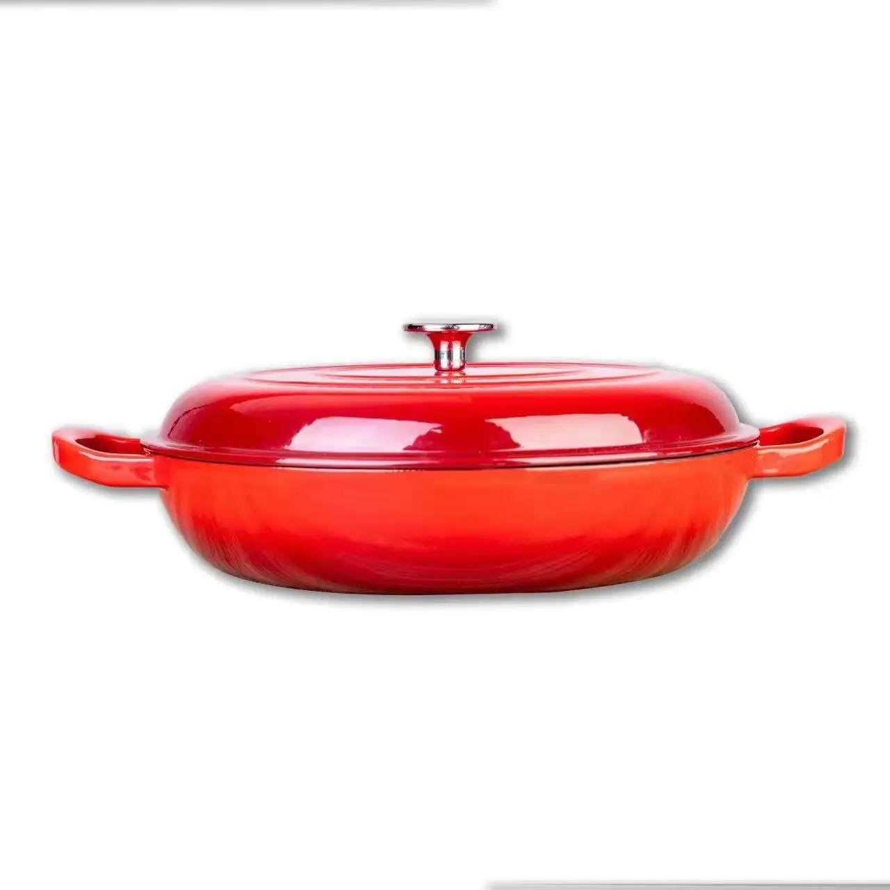 Горячая распродажа, кухонная посуда, кухонная эмалированная кастрюля, чугунная голландская печь, Круглая чугунная мелкая кастрюля