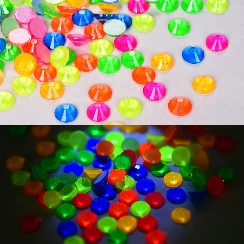 DS Factory Wholesale Neon Jelly Fluorescent Flatback Rhinestone ,Fashion DIY Accessories Mix Size Nail Art Rhinestone