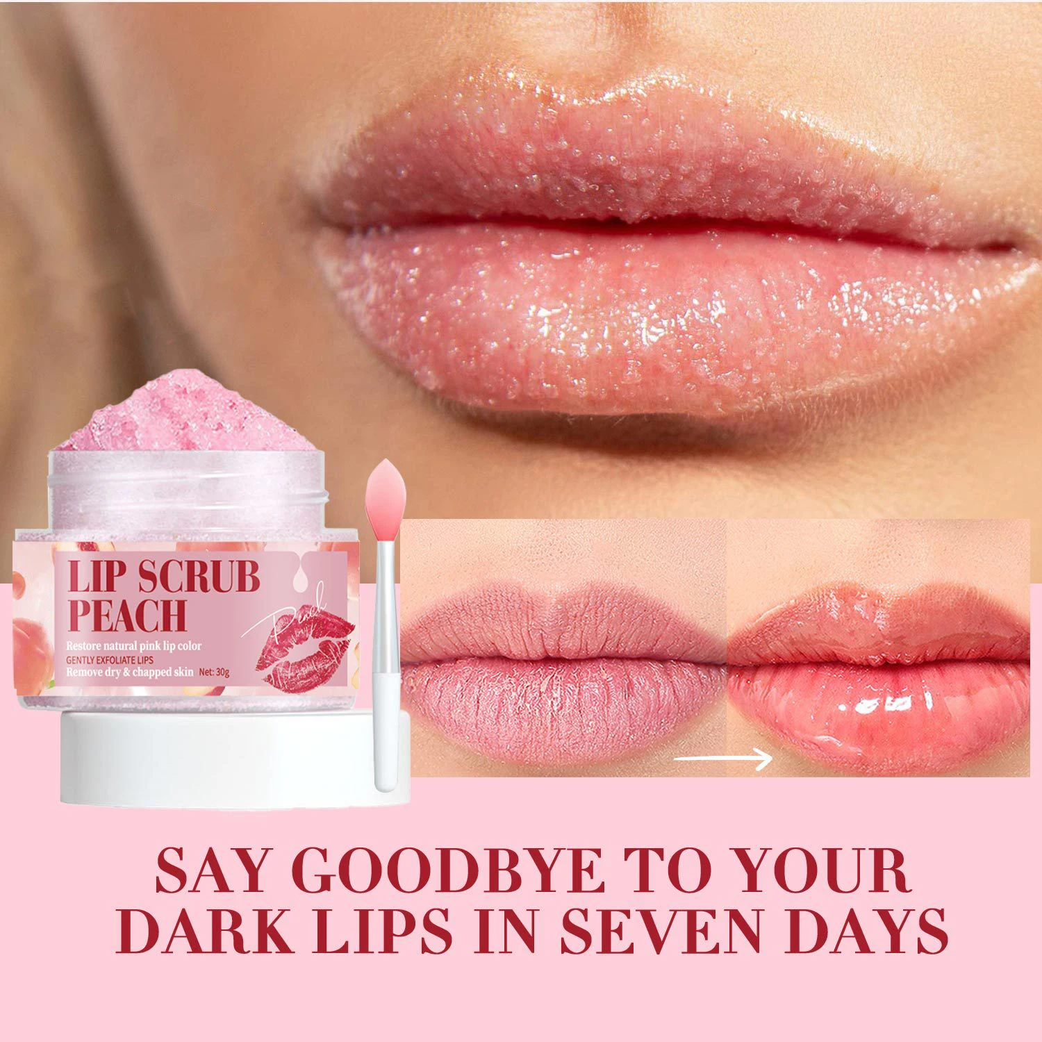 Private Label Lip Scrub Stick Wholesale Natural Ingredient Pink Cute Sugar Lip Scrub Container Custom Logo With Box Lip Scrub