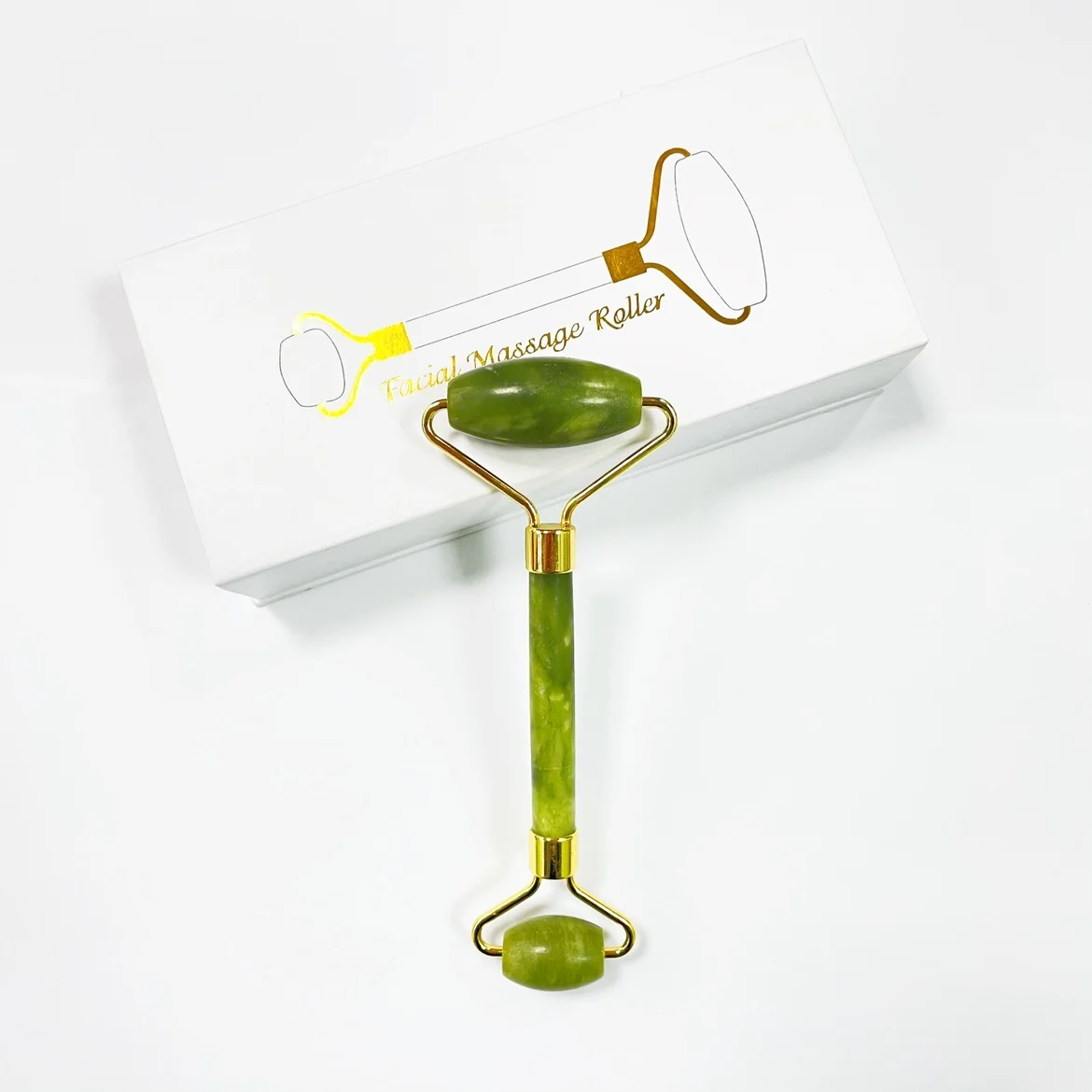 
The cheapest face full body rolling massage roller skin care tool texture face jade roller with box 
