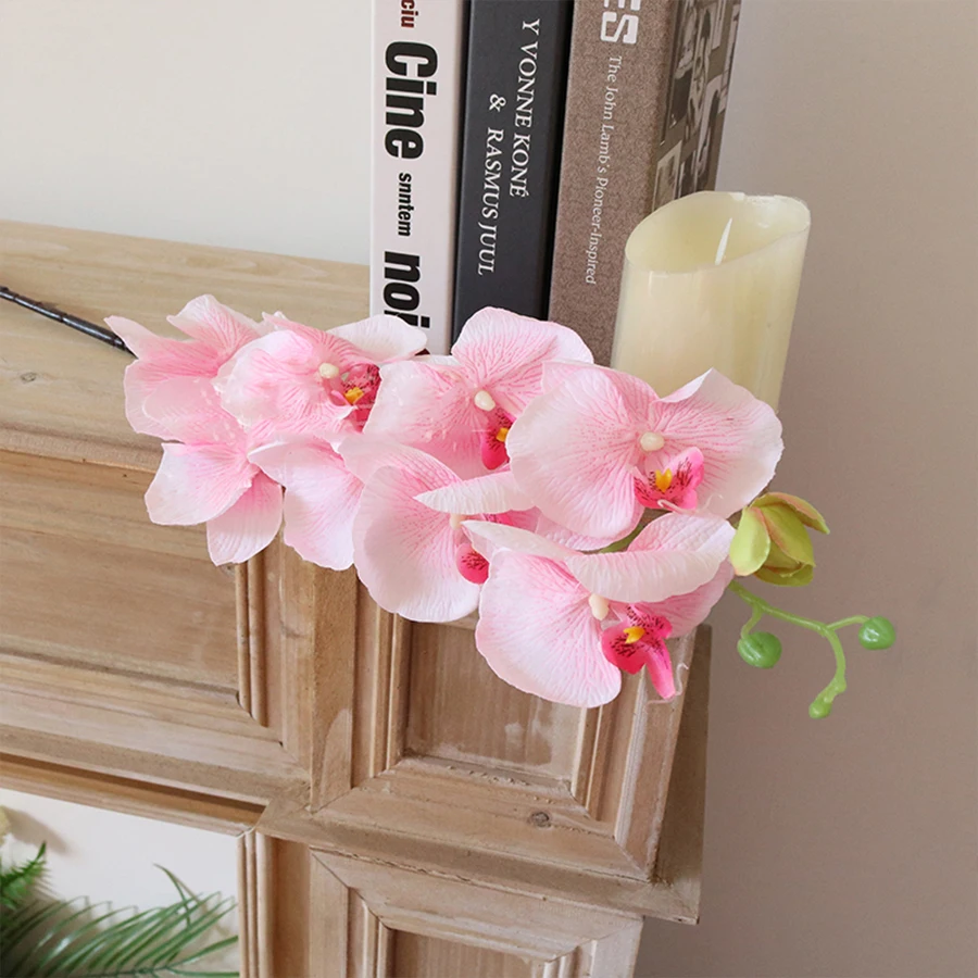 FW Wholesale price real touch butterfly orchid long stem artificial phalaenopsis flower