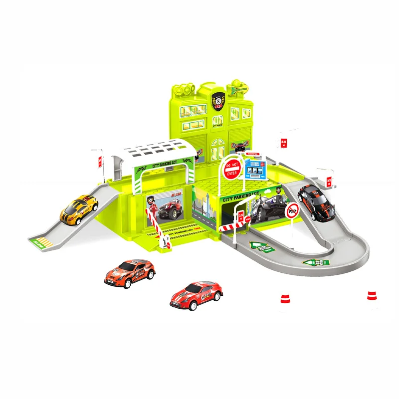 
Kids educational assembly toy track fire city parking garage toy lot for sale 