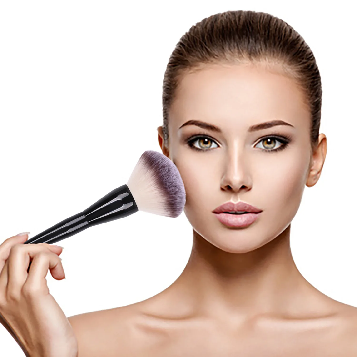 Luxury Super Big Crystal Large Powder Brush For Makeup Black Handle Makeup Brush Powder Brush Accept Private Label