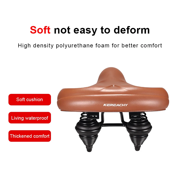 KEREACHY factory customized 2023 most popular super wide bicycle seat cushion spring soft saddle comfortable gel saddle seat