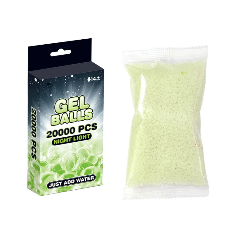 Glow in the Dark Gel Ball Ammo Refill Pack 20000 Pieces Perfect for Gel Ball Guns Enhancing Nighttime Play & Outdoor Adventures
