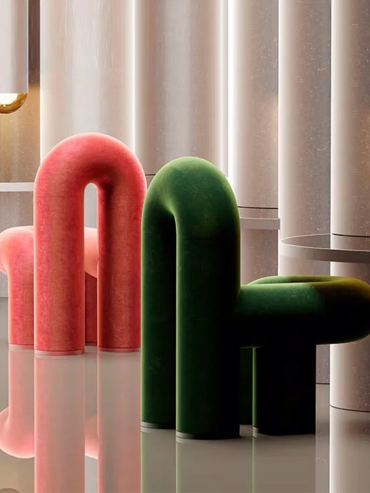 Designer fiberglass reinforced plastic special-shaped leisure chair creative bending unique shape leisure dining chair