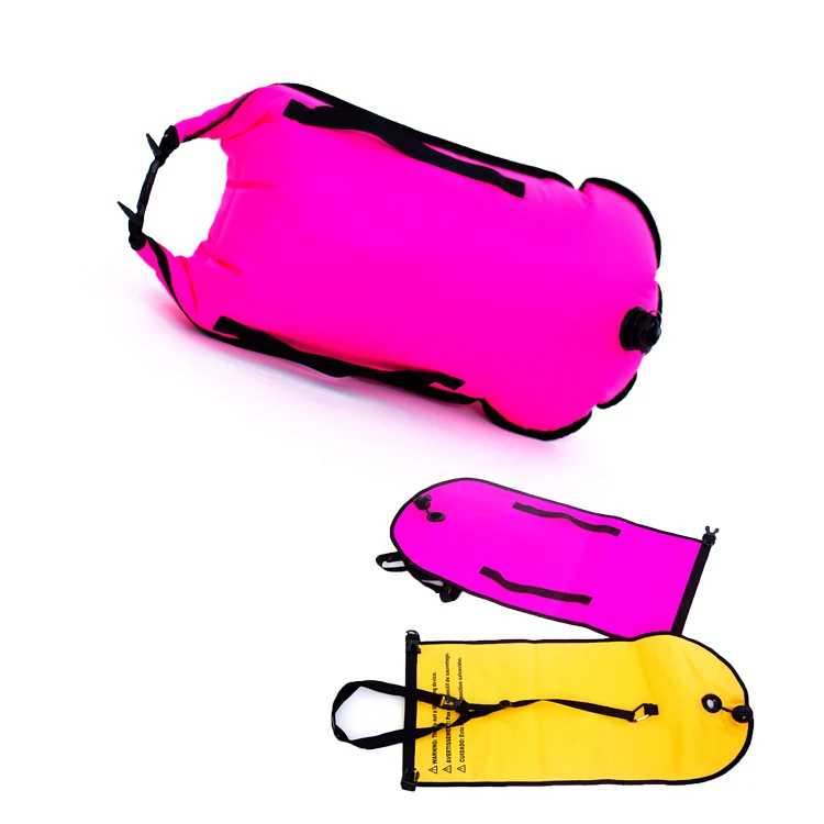 Highly Visible Webbing Straps Tow Float Swim Buoy for Open Water Swimmers, Triathletes, Kayakers and Snorkelers Nylon with PVC