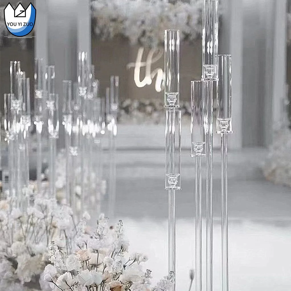 YOUYIZUO Crystal Candelabra Centerpieces Wholesale Electronic Candle Lights Candle Stand Acrylic