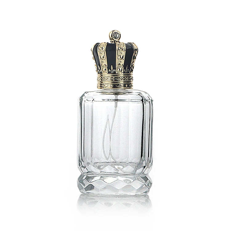 Luxury Crown Cap 100ml Empty Perfume Glass Bottles Arabic Perfume Scent Bottle For Fragrances Glass Bottle Manufacturer