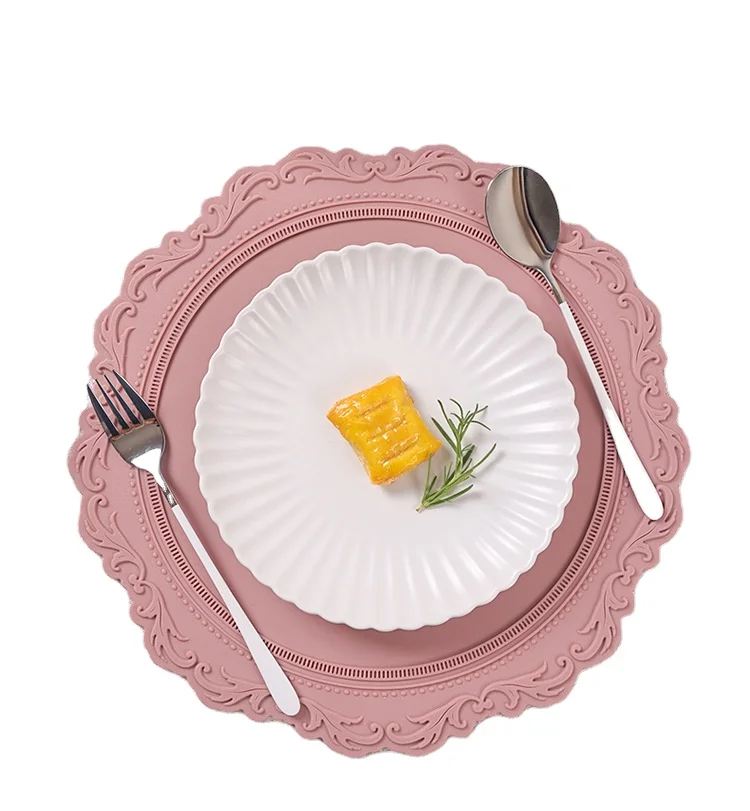 3 sizes Vintage embossed lace texture silicone pad for wax seal stamp heat-resistant mat for kitchen dinner meal cup dishes