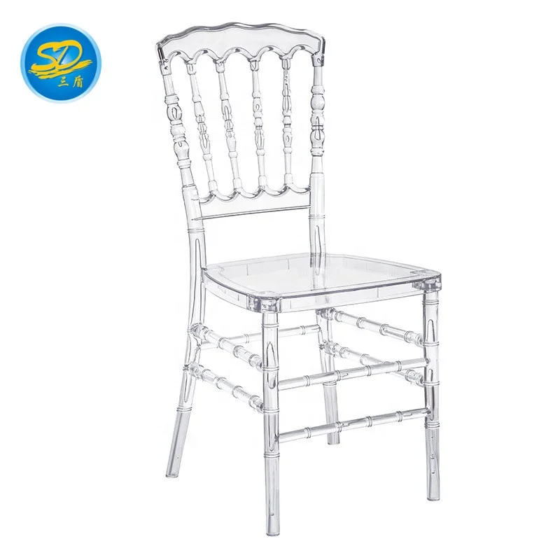 Luxury Rental Royal Black Clear Acrylic Plastic Wedding Crystal Chair