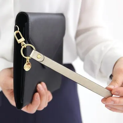 luxury leather keychain camera wrist wallet hand straps