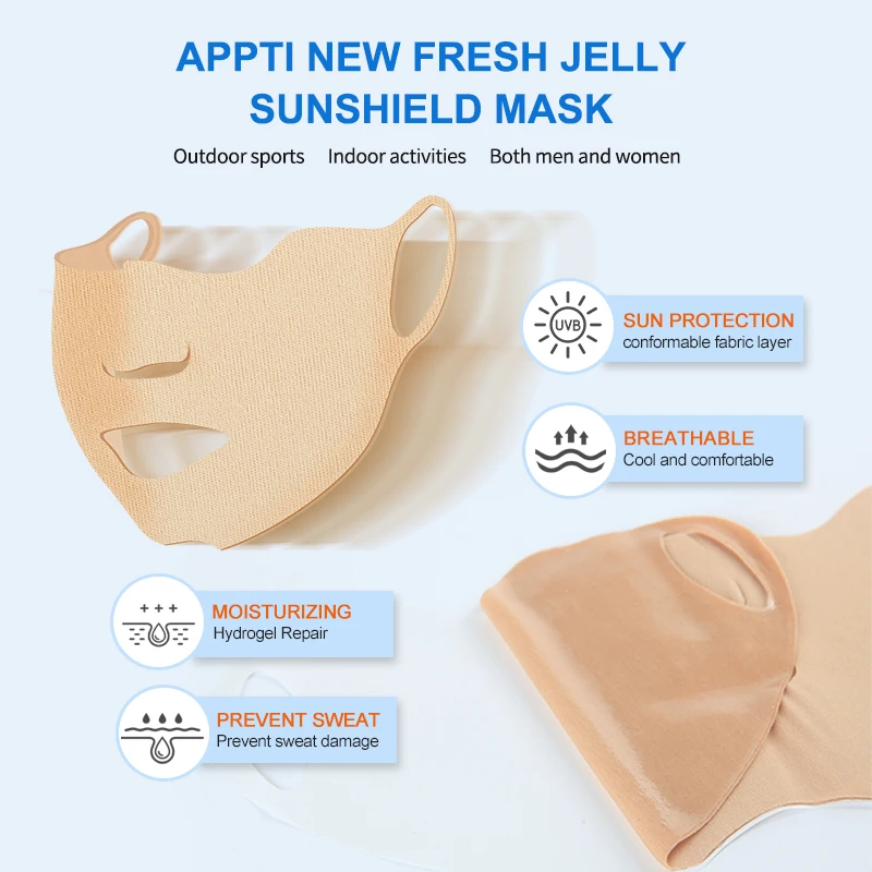 OEM/ODM APPTI Hydrogel Sunscreen Golf Patch Outdoor UV Protection Mask Skin Care Hydrating Face Outdoor Activities UV Golf Mask