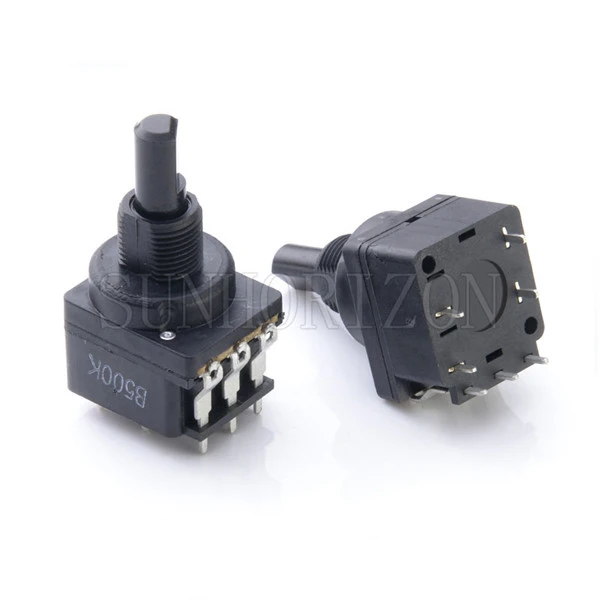 plastic shaft with busing with thread horizontal single with press switch overload current 6A Dimmingrotary potentiometer