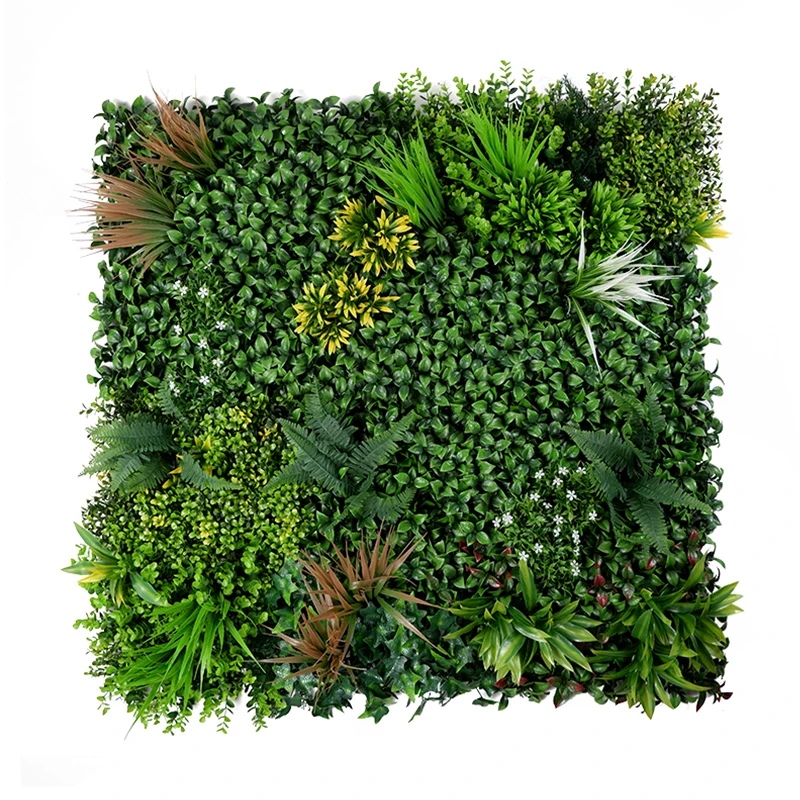 Artificial Wall Plants Panel Vertical Garden Green Plant Wall Artificial Grass Wall With Flowers