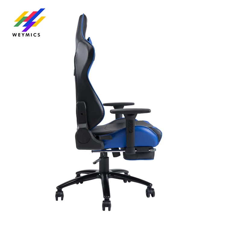 
Custom Logo Blue Swivel Gaming Chair Adjustable Racing For PC Gamer 