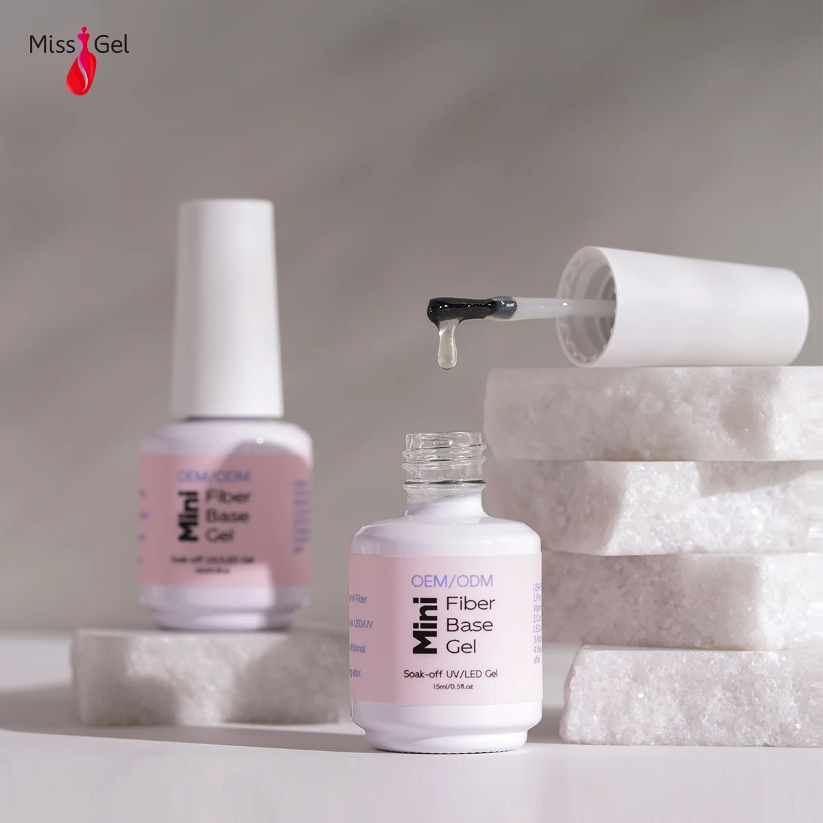 Missgel High Quality Low Price Fiberglass Color Base Gel Hot Sell Gel Polish Strengthen Nail Mini Fiber Nail Base Coat UV Gel