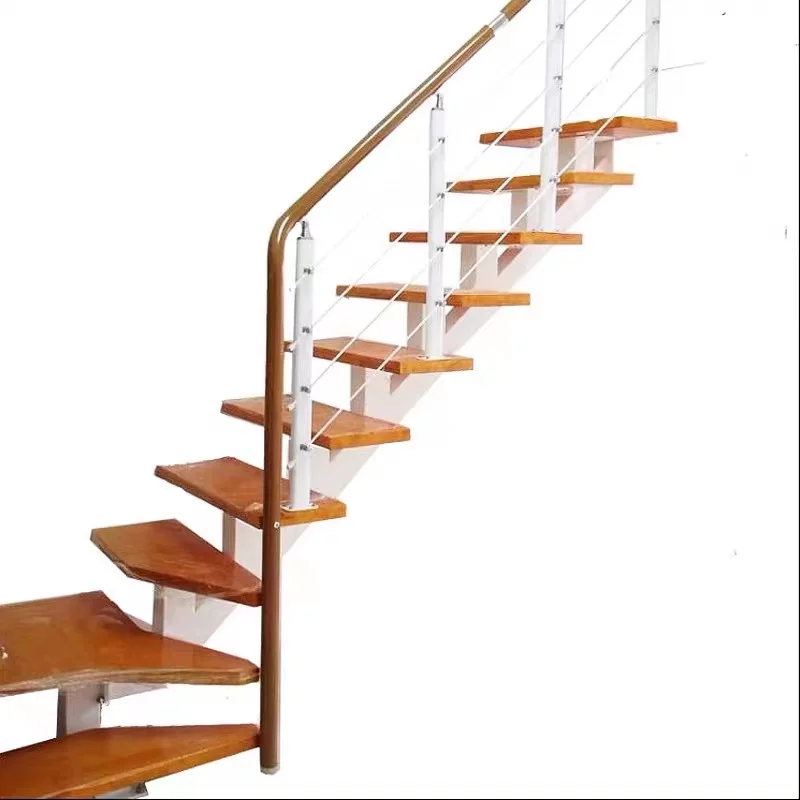 Mono Stringer Prefab Wood Staircase For House Project Modern Steel Straight Steel Stairs