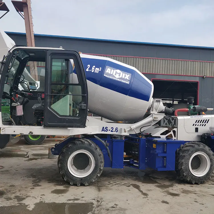 2.6 CBM/Batch Diesel Engine Automatic Self Loading Lifting Concrete Mixer Truck Machine