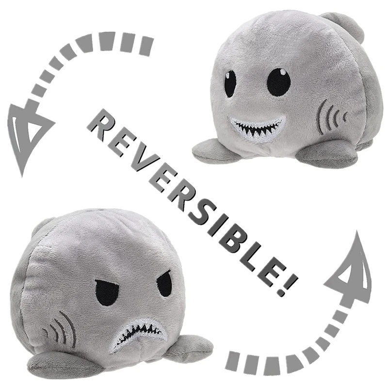 new cute reversible plush toy shark stuffed animal shark plush custom toys for gifts