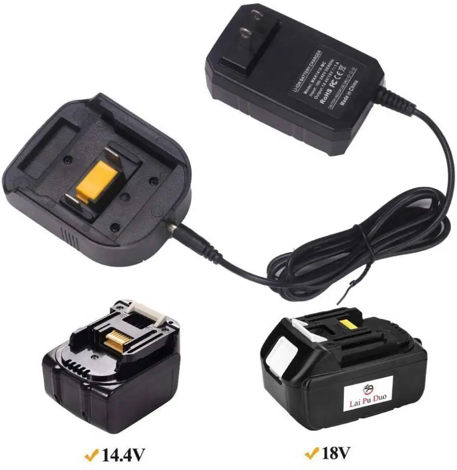 HENGLAI Li-ion Battery Charger DC18RF Drill Parts 1A Charging Current 1A Output LCD BL1830 Bl1430 For Mukitas 18V 14.4V Battery